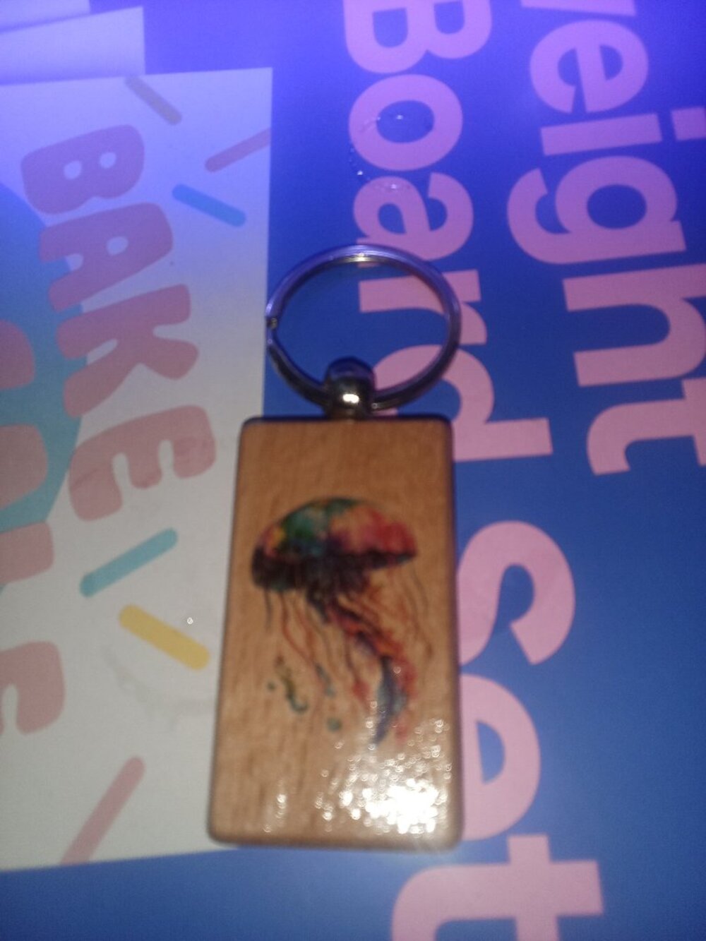 Handmade Wooden Jellyfish Keychain